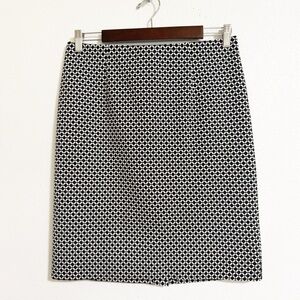 J. Jill Diamond Grid Ponte Knit Pull On Pencil Skirt